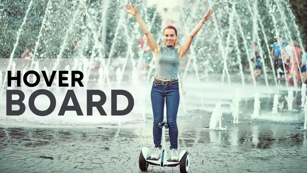 Woman riding a hoverboard